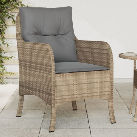 Garden Chairs With Cushions 2 Pcs Poly Rattan