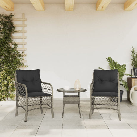 Garden Chairs With Cushions 2 Pcs Poly Rattan