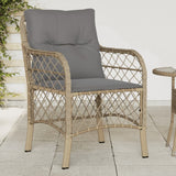 Garden Chairs With Cushions 2 Pcs Poly Rattan