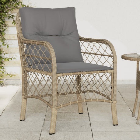 Garden Chairs With Cushions 2 Pcs Poly Rattan