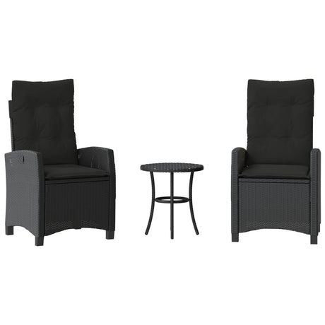3 Piece Bistro Set With Cushions Poly Rattan