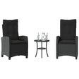 3 Piece Bistro Set With Cushions Poly Rattan