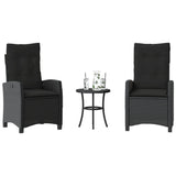 3 Piece Bistro Set With Cushions Poly Rattan