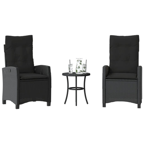 3 Piece Bistro Set With Cushions Poly Rattan