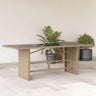 Garden Table With Acacia Top 190X80X74 Cm Poly Rattan