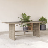 Garden Table With Acacia Top 190X80X74 Cm Poly Rattan