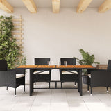 Garden Table With Acacia Top 190X80X74 Cm Poly Rattan