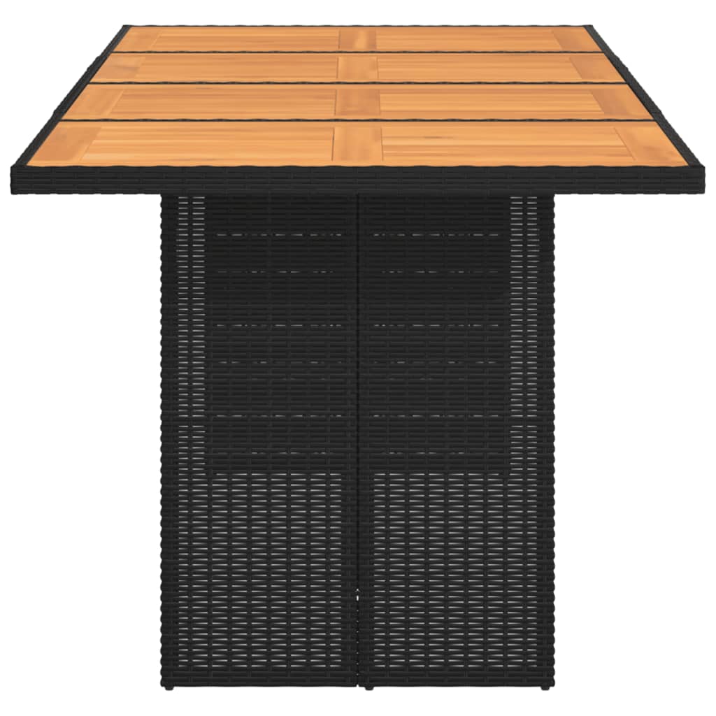 Garden Table With Acacia Top 190X80X74 Cm Poly Rattan