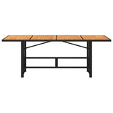 Garden Table With Acacia Top 190X80X74 Cm Poly Rattan