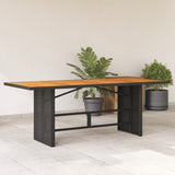 Garden Table With Acacia Top 190X80X74 Cm Poly Rattan