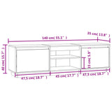 Tv Cabinet 140X35X40 Cm Solid Wood Pine