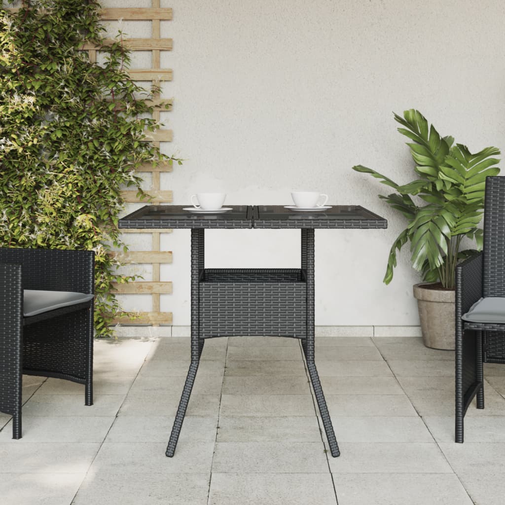 Garden Table With Top 80X80X75 Cm Poly Rattan