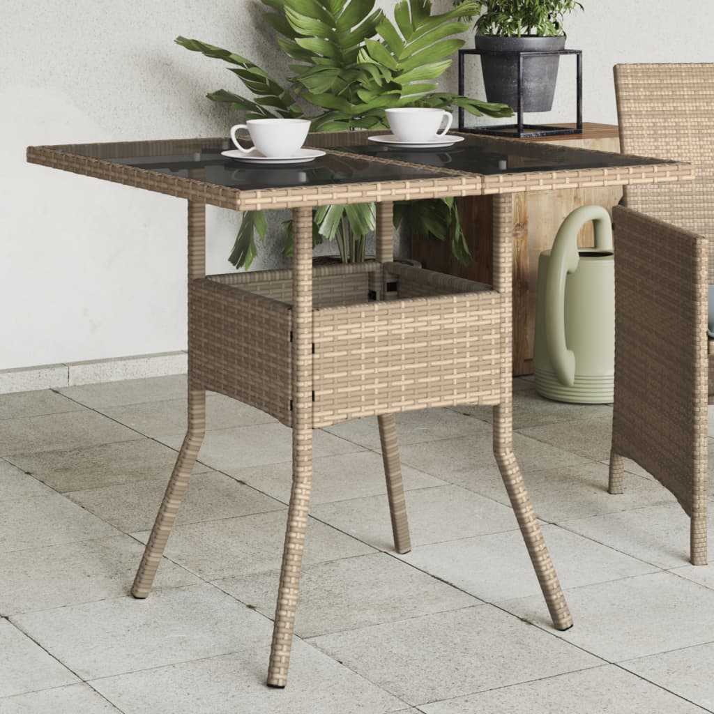 Garden Table With Top 80X80X75 Cm Poly Rattan