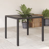 Garden Table With Glass Top 90X90X75 Cm Poly Rattan