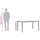 Garden Table with Glass Top Brown 150x90x75 cm Poly Rattan
