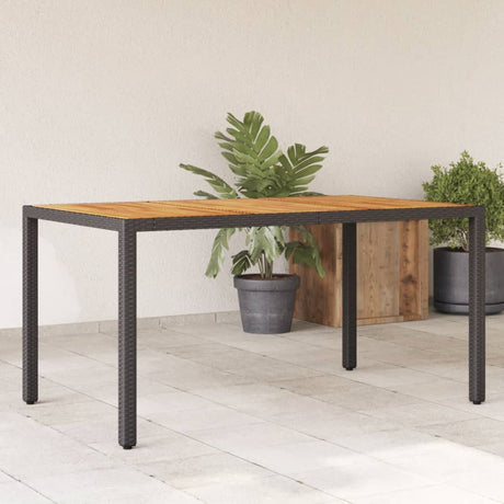 Garden Table 190X90X75 Cm Poly Rattan And Acacia Wood