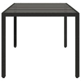 Garden Table With Glass Top 190X90X75 Cm Poly Rattan