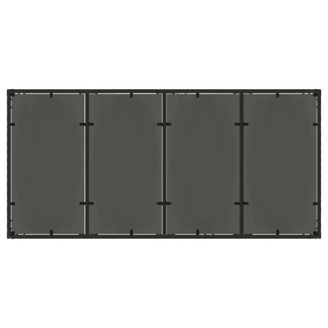 Garden Table With Glass Top 190X90X75 Cm Poly Rattan