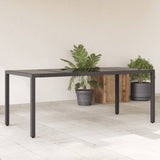 Garden Table With Glass Top 190X90X75 Cm Poly Rattan