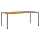 Garden Table With Acacia Wood Top 190X90X75 Cm Poly Rattan