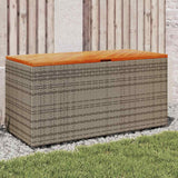Garden Storage Box Poly Rattan Acacia Wood