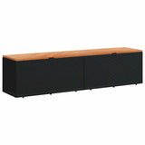 Garden Storage Box Poly Rattan Acacia Wood