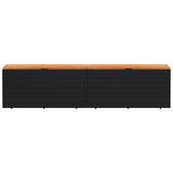 Garden Storage Box Poly Rattan Acacia Wood