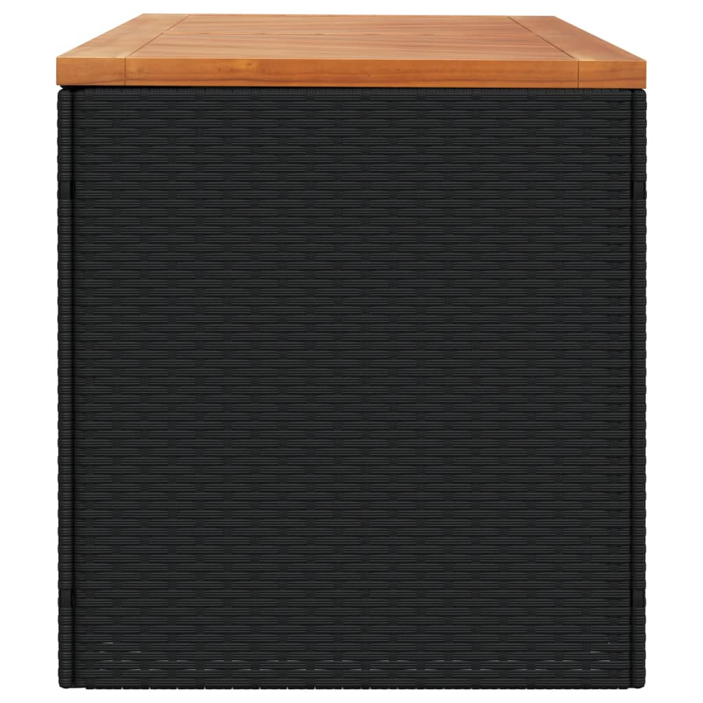 Garden Storage Box Poly Rattan Acacia Wood
