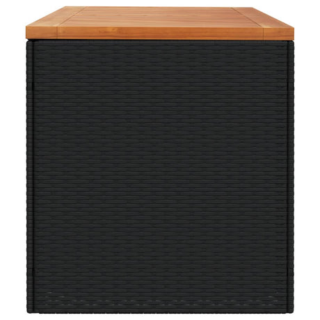 Garden Storage Box Poly Rattan Acacia Wood