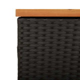 Garden Storage Box Poly Rattan Acacia Wood