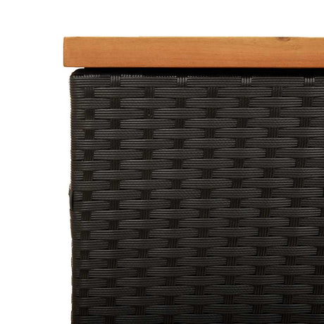 Garden Storage Box Poly Rattan Acacia Wood