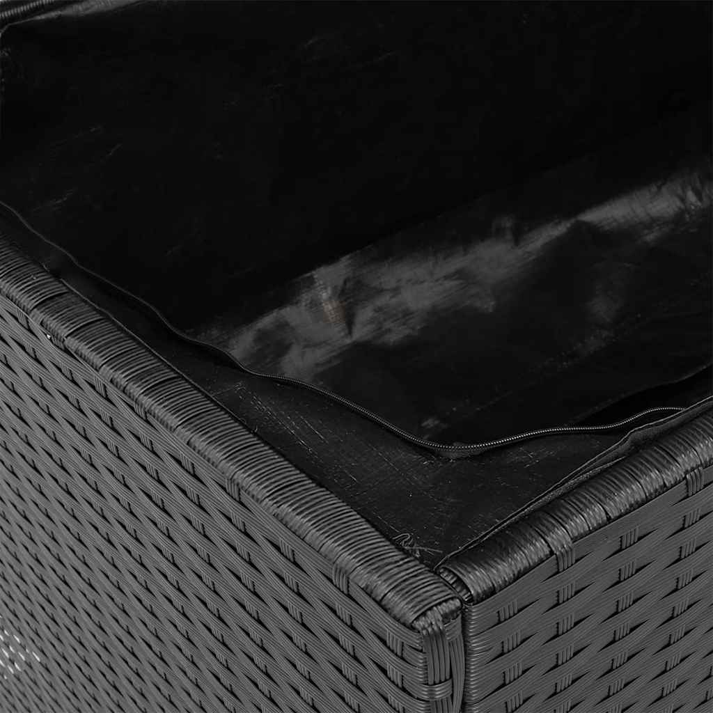 Garden Storage Box Poly Rattan Acacia Wood