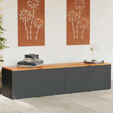 Garden Storage Box Poly Rattan Acacia Wood