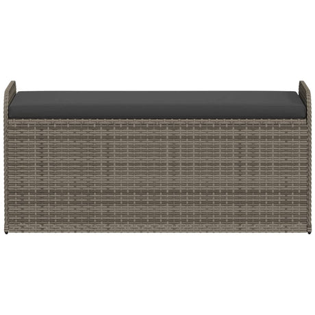 Storage Bench With Cushion Poly Rattan