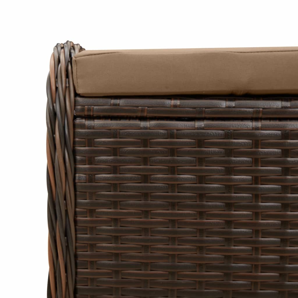 Garden Stool With Cushion 58X46X46 Cm Poly Rattan