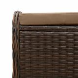 Garden Stool With Cushion 58X46X46 Cm Poly Rattan