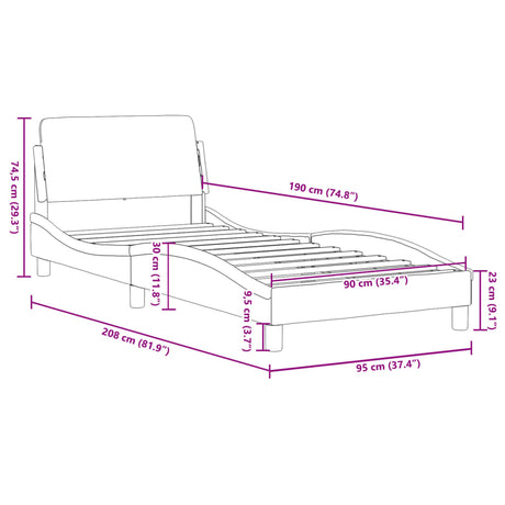 Bed Frame &quot;Dover&quot; Single Faux Leather