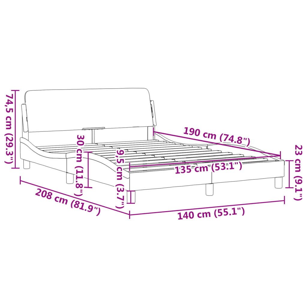 Bed Frame &quot;Dover&quot; Double Velvet