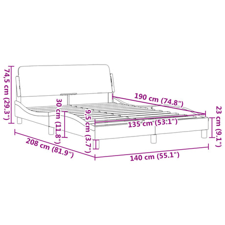 Bed Frame &quot;Dover&quot; Double Velvet