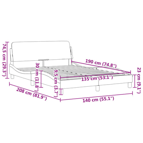 Bed Frame &quot;Dover&quot; Double Faux Leather
