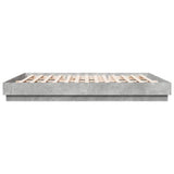 Bed Frame with LED without Mattress Concrete Grey 200x200 cm
