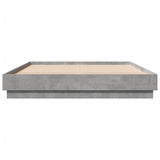Bed Frame with LED without Mattress Concrete Grey 150x200 cm King Size