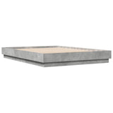 Bed Frame with LED without Mattress Concrete Grey 150x200 cm King Size