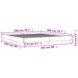 Bed Frame without Mattress Concrete Grey 200x200 cm