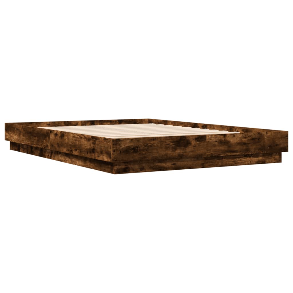 Bed Frame without Mattress Smoked Oak 160x200 cm
