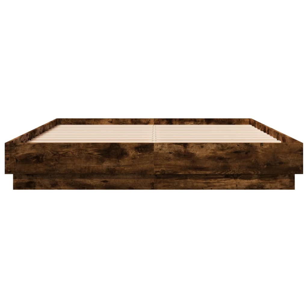 Bed Frame without Mattress Smoked Oak 160x200 cm
