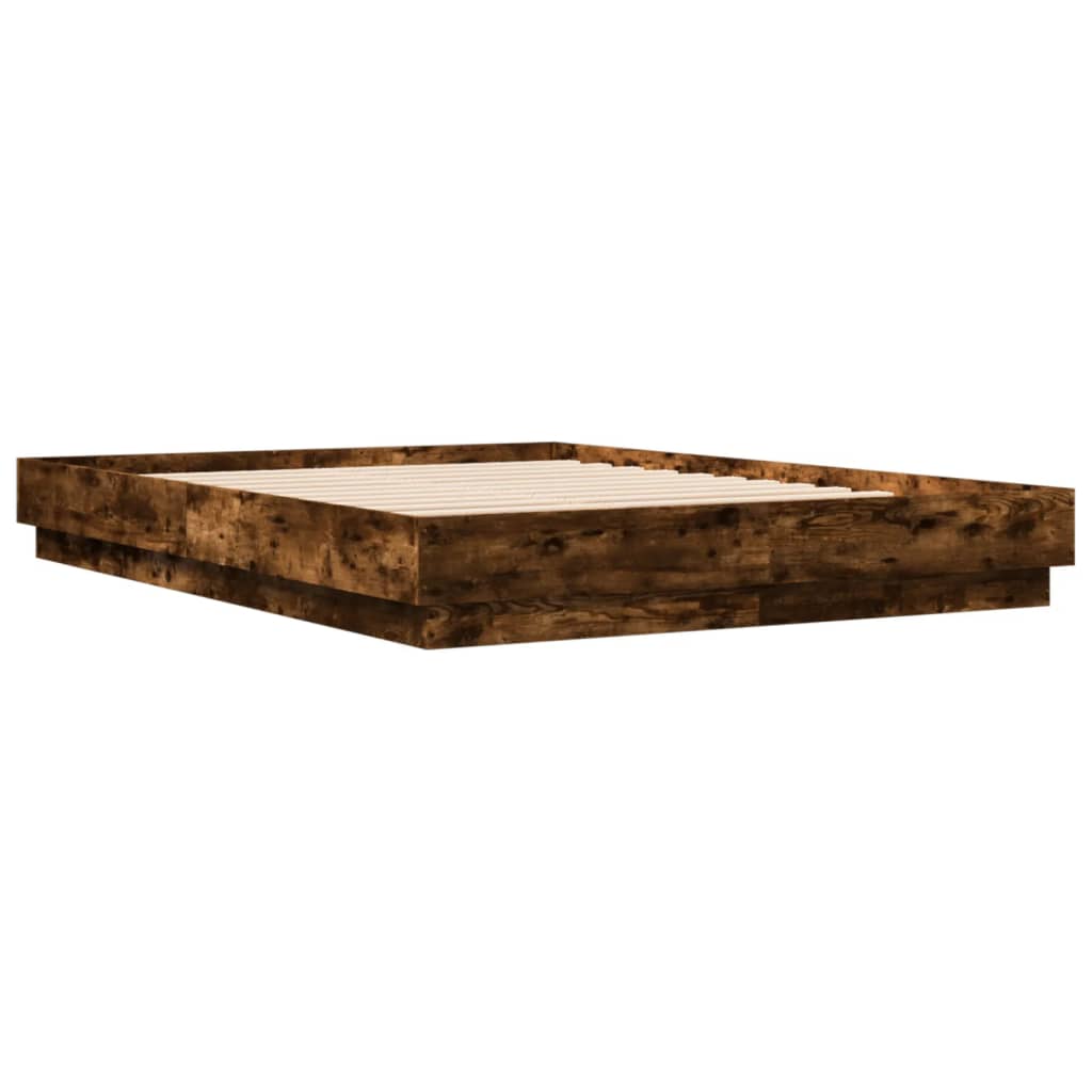 Bed Frame without Mattress Smoked Oak 160x200 cm