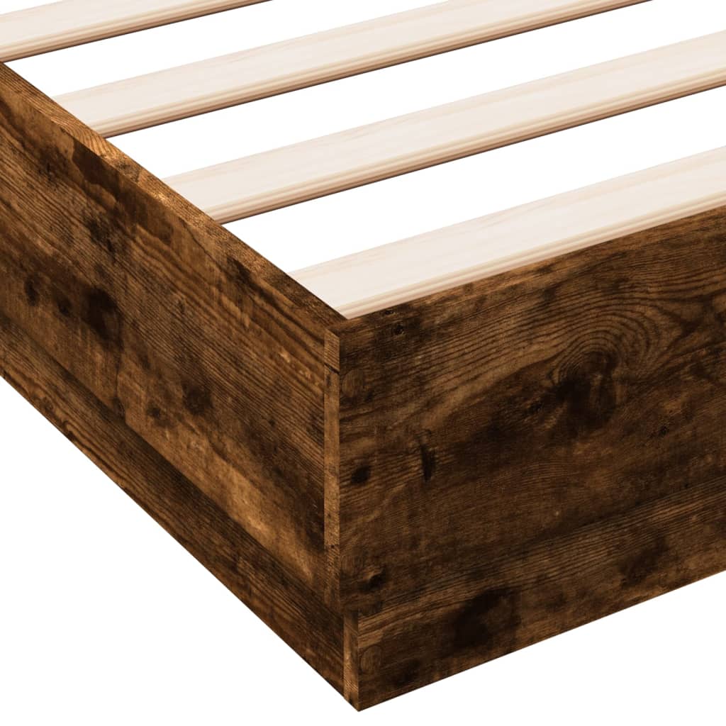 Bed Frame without Mattress Smoked Oak 160x200 cm