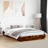 Bed Frame without Mattress Smoked Oak 150x200 cm King Size