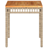 Garden Table 38X38X42 Cm Poly Rattan Acacia Wood
